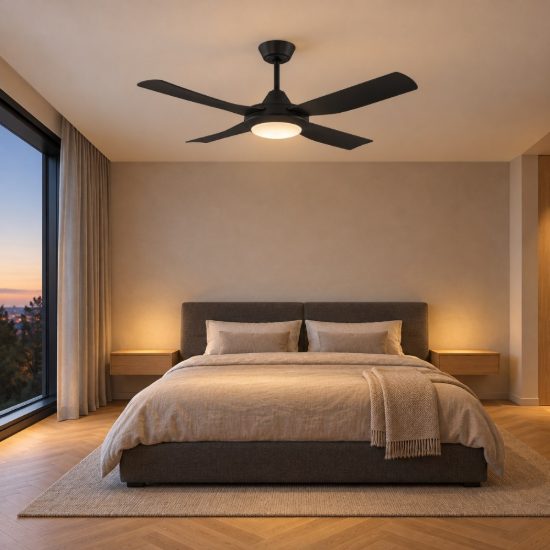 Eglo bondi 1 ventilatore da soffitto con luce led 20w 3000k 5000k 122cm con telecomando nero oltre 20mq