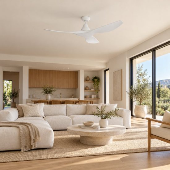 Eglo portsea ventilatore da soffitto dc senza luce 132cm con telecomando bianco oltre 20mq