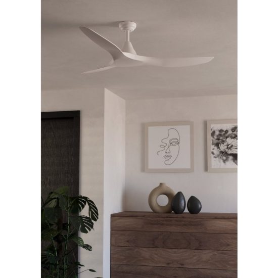 Eglo portsea ventilatore da soffitto dc senza luce 132cm con telecomando bianco oltre 20mq