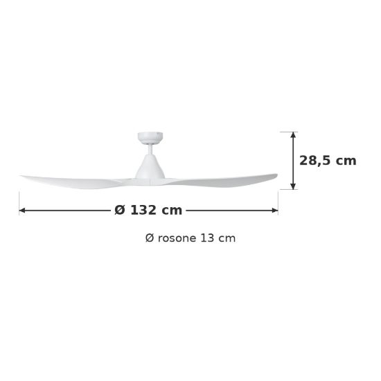 Eglo portsea ventilatore da soffitto dc senza luce 132cm con telecomando bianco oltre 20mq