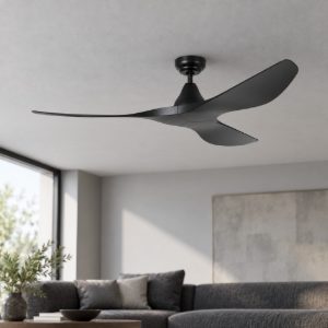 Eglo portsea ventilatore da soffitto dc senza luce 132cm con telecomando nero oltre 20mq