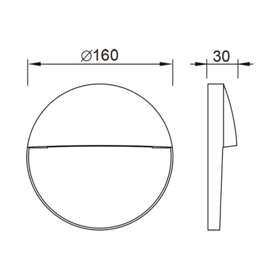 Segnapasso da esterno led 6w 3000k ip54 16cm tonda bianco sabbiato