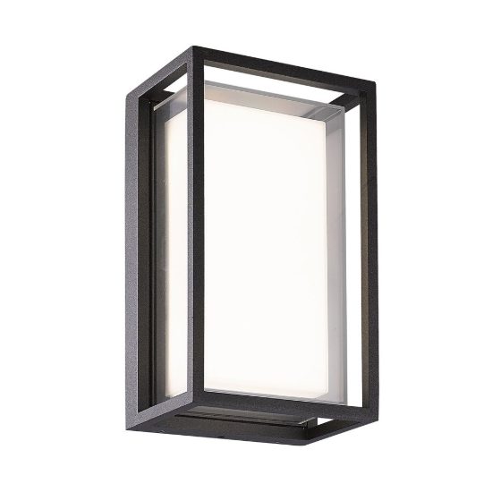 Applique per esterno rettangolare antracite led 9w cct 2700k 4000k ip65