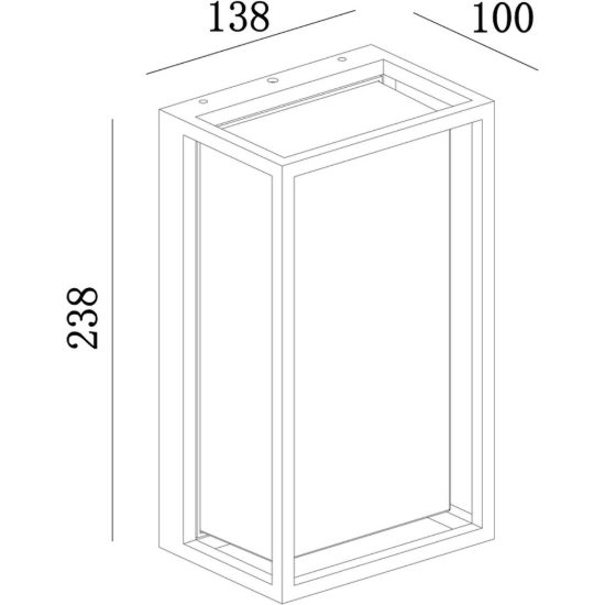 Applique per esterno rettangolare antracite led 9w cct 2700k 4000k ip65