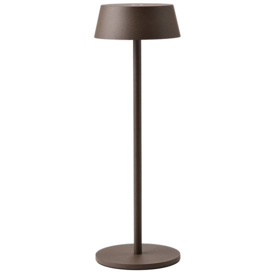 Lampada da tavolino da esterno corten led 2w 3000k ip54 ricaricabile dimmerabile