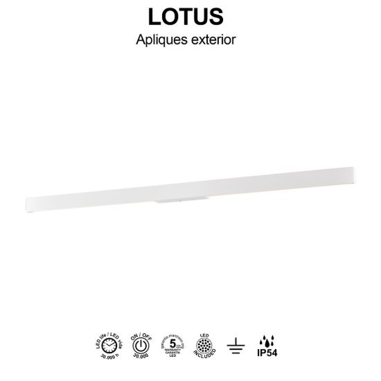 Applique da esterno led 24w 3000k ip54 151cm moderna lineare bianca