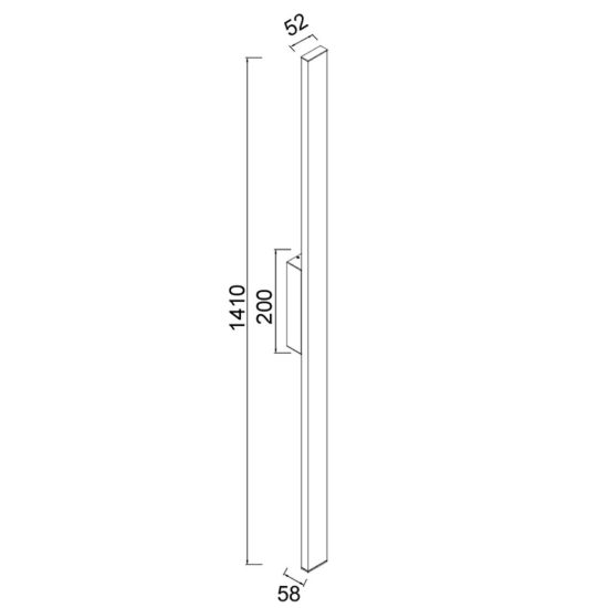 Applique da esterno led 24w 3000k ip54 151cm moderna lineare bianca