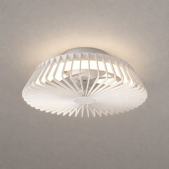 Ventilatore da soffitto bianco con luce led 70w cct 2700k 5000k dimmerabile con telecomando fino a 13mq