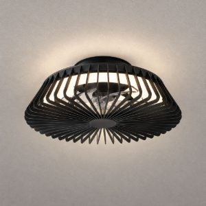 Ventilatore da soffitto nero con luce led 70w cct 2700k 5000k dimmerabile con telecomando fino a 13mq