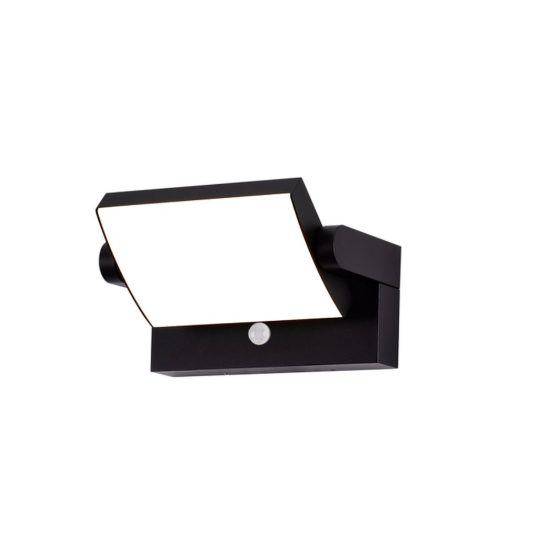 Applique da esterno nero led 20w 3000k ip54 con sensore di movimento