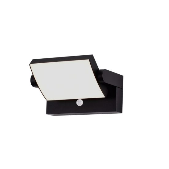 Applique da esterno nero led 20w 3000k ip54 con sensore di movimento