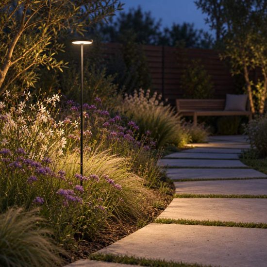 Faretto a picchetto da esterno giardino nero led 12w 3000k ip54