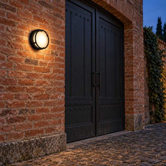 Applique da esterno moderna tonda nera led 15w cct 2700k 3300k 4000k ip65