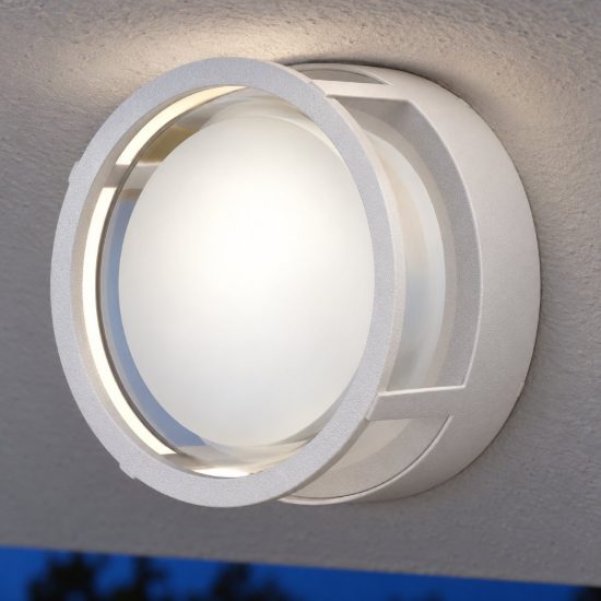 Plafoniera da esterno moderna tonda bianca led 15w cct 2700k 3300k 4000k ip65