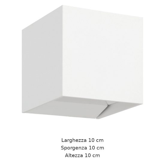 Eglo calpino 3 applique da esterno led 5,6w 3000k 10cm ip54 moderna quadrata bianca