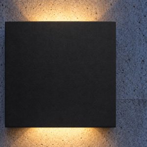 Eglo calpino 3 applique da esterno led 5,6w 3000k 10cm ip54 moderna quadrata nera