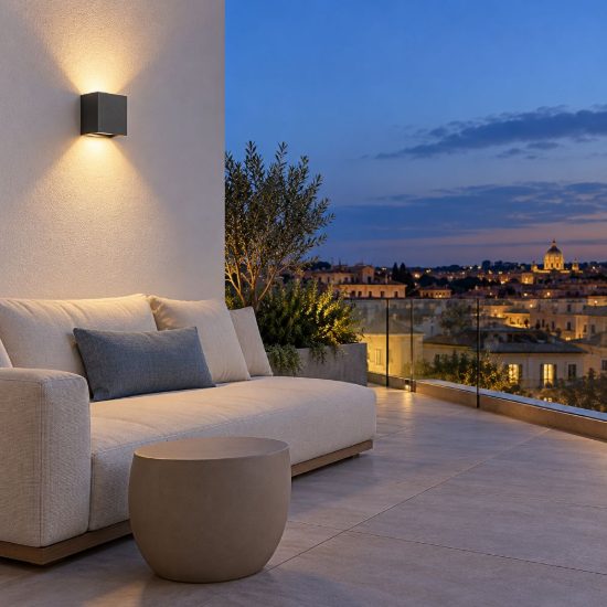 Eglo calpino 3 applique da esterno led 5,6w 3000k 10cm ip54 moderna quadrata antracite