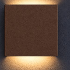 Eglo calpino 3 applique da esterno led 5,6w 3000k 10cm ip54 moderna quadrata marrone ruggine