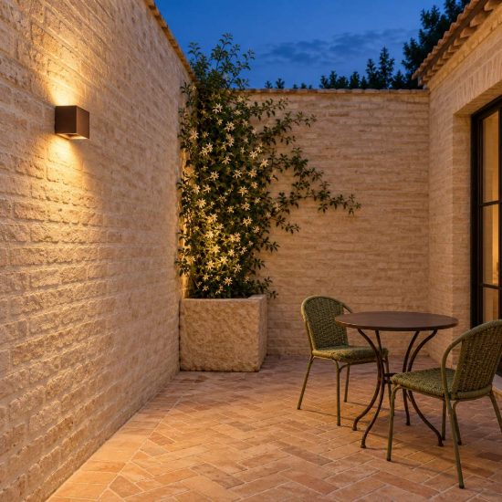 Eglo calpino 3 applique da esterno led 5,6w 3000k 10cm ip54 moderna quadrata marrone ruggine