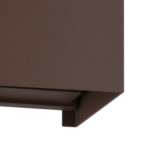 Eglo calpino 3 applique da esterno led 5,6w 3000k 10cm ip54 moderna quadrata marrone ruggine