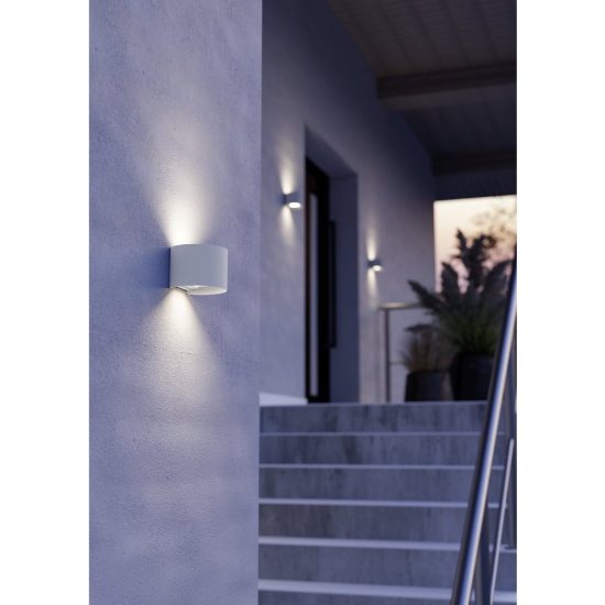 Eglo calpino 3 applique da esterno led 5,6w 3000k 13,5cm ip54 moderna rettangolare bianca