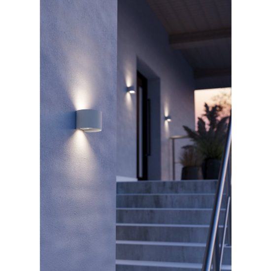 Eglo calpino 3 applique da esterno led 5,6w 3000k 13,5cm ip54 moderna rettangolare nera