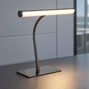 Eglo riccione lampada da scrivania led 5w cct 2700k 6500k 39,5cm per ufficio moderna nichel nero