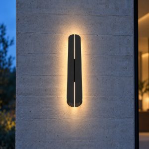 Eglo vascella applique da esterno led 10,5w cct 2700k 6500k 60cm ip44 moderna lineare nera
