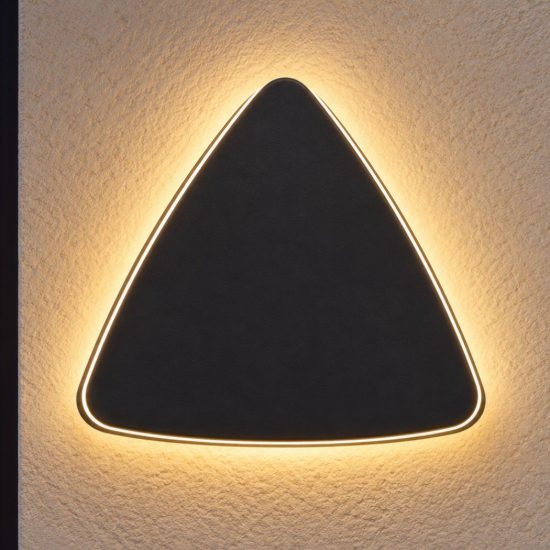 Eglo pedersano applique da esterno led 8w cct 2700k 6500k 14cm ip44 moderna triangolare nera
