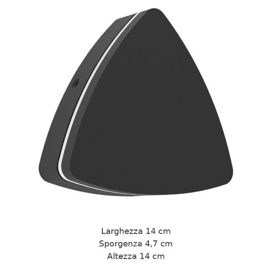 Eglo pedersano applique da esterno led 8w cct 2700k 6500k 14cm ip44 moderna triangolare nera