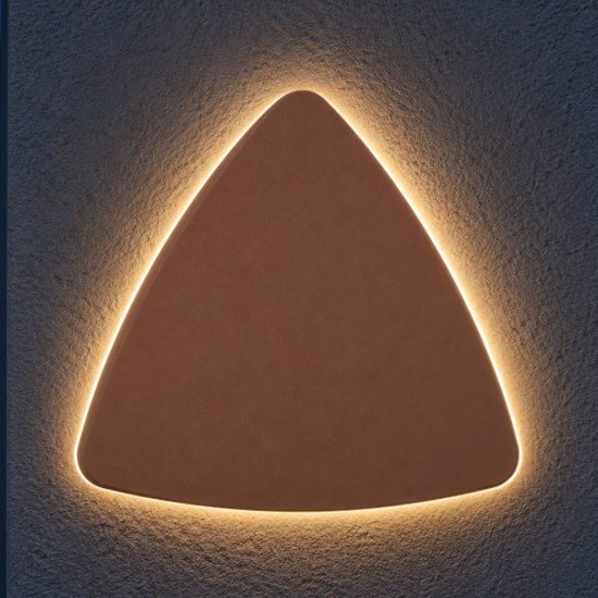 Eglo pedersano applique da esterno led 8w cct 2700k 6500k 14cm ip44 moderna triangolare marrone ruggine