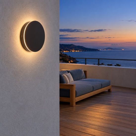 Eglo pedersano applique da esterno led 8w cct 2700k 6500k 14cm ip44 moderna rotonda nera