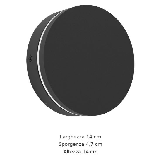 Eglo pedersano applique da esterno led 8w cct 2700k 6500k 14cm ip44 moderna rotonda nera