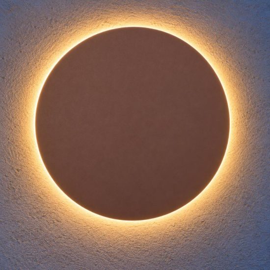 Eglo pedersano applique da esterno led 8w cct 2700k 6500k 14cm ip44 moderna rotonda marrone ruggine