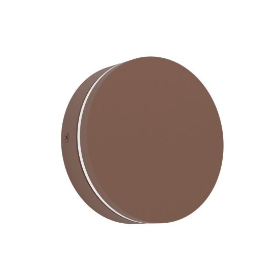 Eglo pedersano applique da esterno led 8w cct 2700k 6500k 14cm ip44 moderna rotonda marrone ruggine