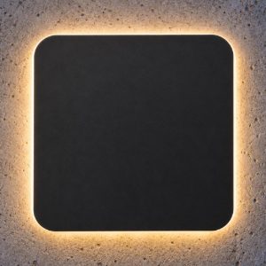 Eglo pedersano applique da esterno led 8w cct 2700k 6500k 14cm ip44 moderna quadrata nera