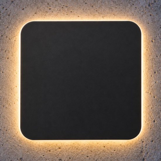 Eglo pedersano applique da esterno led 8w cct 2700k 6500k 14cm ip44 moderna quadrata nera