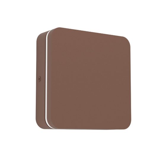 Eglo pedersano applique da esterno led 8w cct 2700k 6500k 14cm ip44 moderna quadrata marrone ruggine
