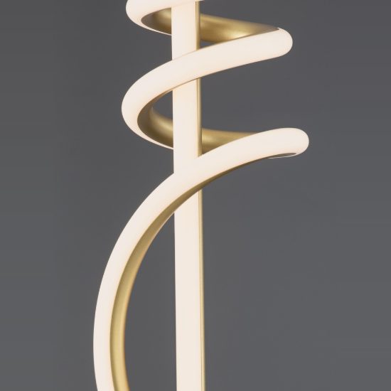 Lampada per cucina moderna a sospensione spiroidale oro led 18w 3000k dimmerabile