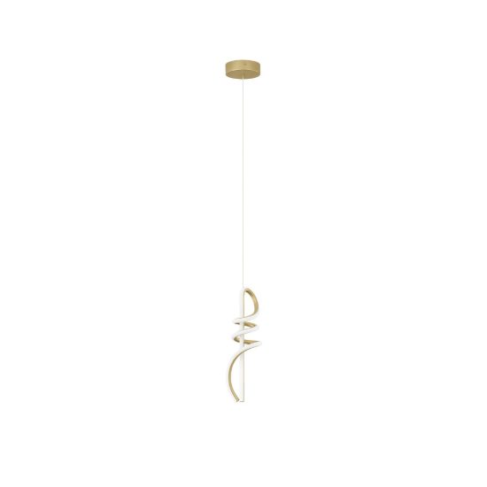 Lampada per cucina moderna a sospensione spiroidale oro led 18w 3000k dimmerabile