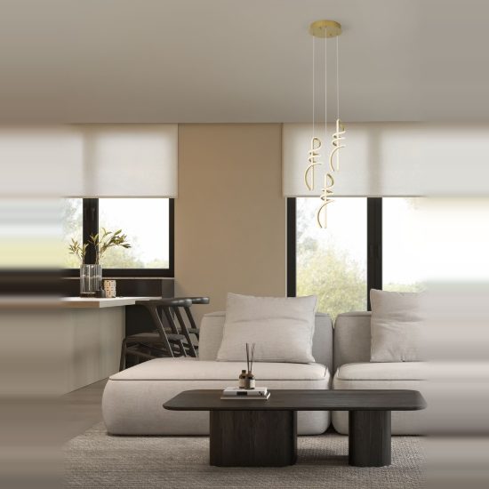 Lampada per camera da letto moderna a sospensione spiroidale oro led 54w 3000k