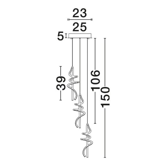 Lampada per camera da letto moderna a sospensione spiroidale oro led 54w 3000k