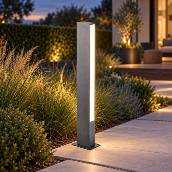 Lampione da giardino led 10w 3000k ip65 h60cm antracite