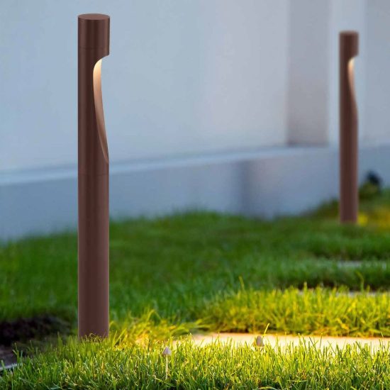 Lampione da giardino ip65 moderno corten led 6w 3000k