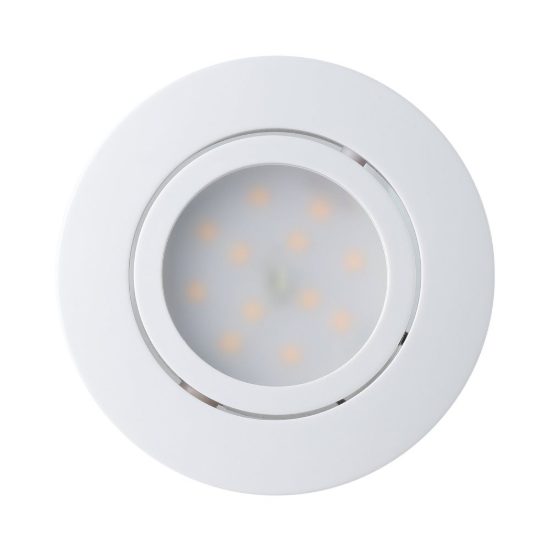 Eglo pineda set 3 faretti da incasso per cartongesso orientabili led 3x4,9w 3000k foro 7,2cm bianco