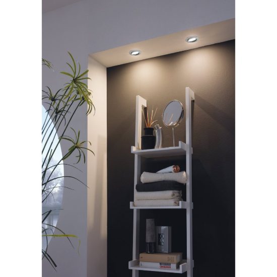 Eglo pineda set 3 faretti da incasso per cartongesso orientabili led 3x4,9w 3000k foro 7,2cm nichel opaco