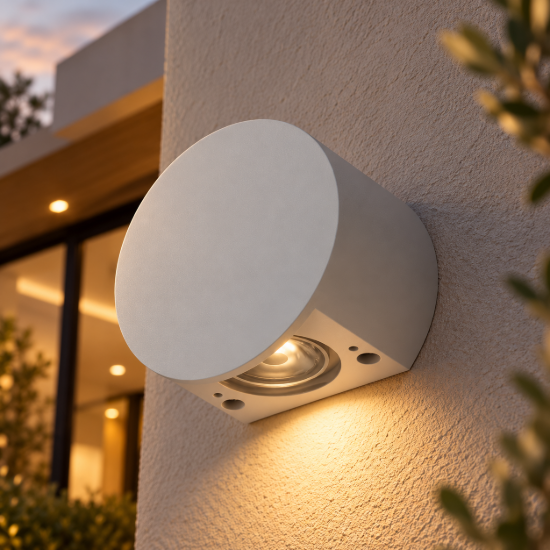 Applique da esterno bianca led 3w 3000k ip65 moderna