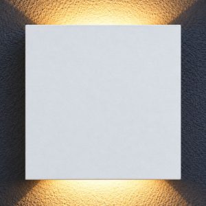 Eglo calpino applique da esterno led 6,6w 3000k 10,5cm ip54 moderna quadrata biemissione bianca