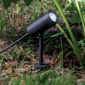 Faretto nero con picchetto per giardino led 9w cct 3000k 4000k 6000k ip65
