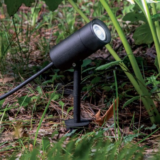 Faretto nero con picchetto per giardino led 9w cct 3000k 4000k 6000k ip65